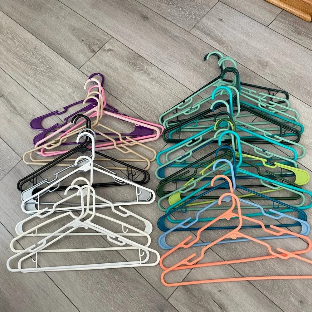 Colorful Plastic Hangers Set for Closet Organization set of 35